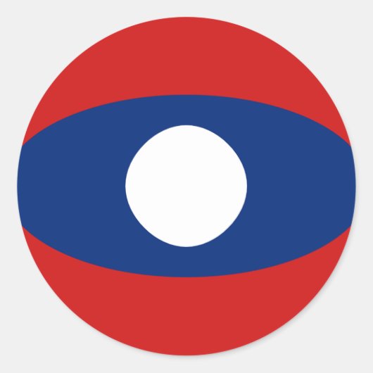 Autocollant de drapeau fisheye du Laos (Devant)