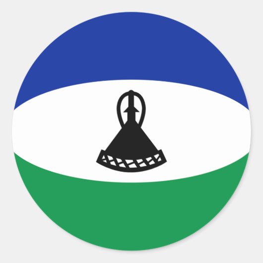 Autocollant de drapeau fisheye du Lesotho (Devant)