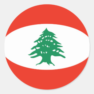 Autocollant de drapeau fisheye du Liban