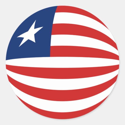 Autocollant de drapeau fisheye du Liberia (Devant)
