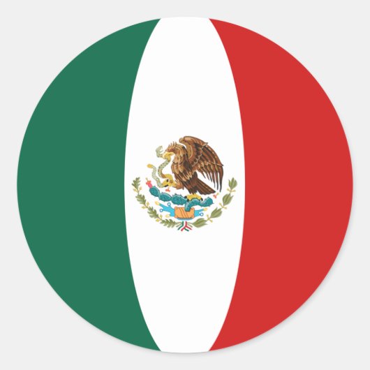 Autocollant de drapeau fisheye du Mexique (Devant)