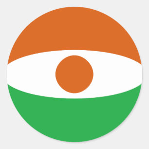 Autocollant de drapeau fisheye du Niger