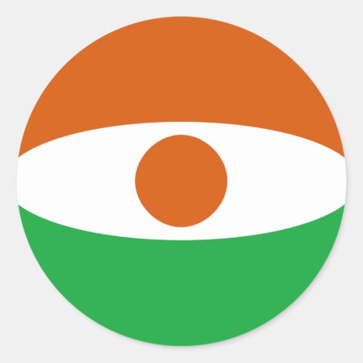 Autocollant de drapeau fisheye du Niger (Devant)