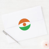 Autocollant de drapeau fisheye du Niger (Enveloppe)