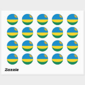 Autocollant de drapeau fisheye du Rwanda (Feuille)