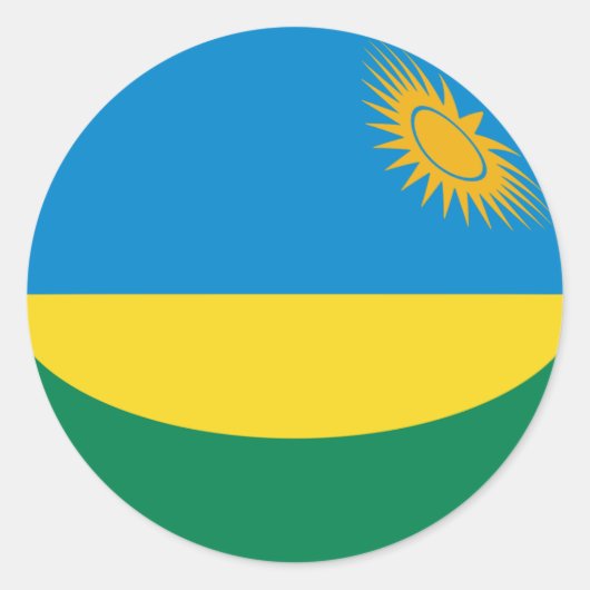 Autocollant de drapeau fisheye du Rwanda (Devant)