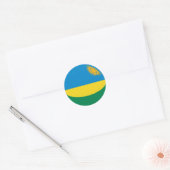 Autocollant de drapeau fisheye du Rwanda (Enveloppe)