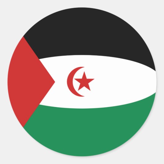 Autocollant de drapeau Fisheye du Sahara occidenta (Devant)