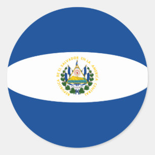 Autocollant de drapeau fisheye du Salvador