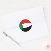 Autocollant de drapeau fisheye du Soudan (Enveloppe)