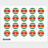 Autocollant de drapeau Fisheye du Suriname (Feuille)
