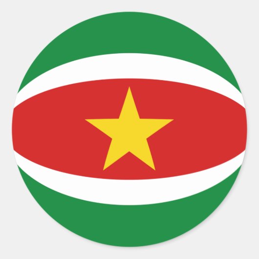 Autocollant de drapeau Fisheye du Suriname (Devant)