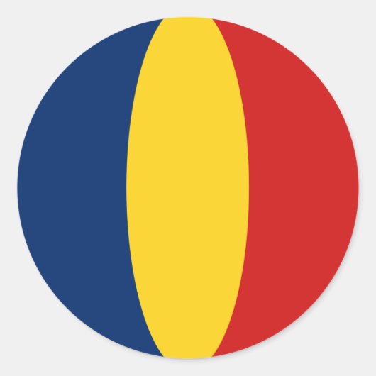 Autocollant de drapeau fisheye du Tchad (Devant)