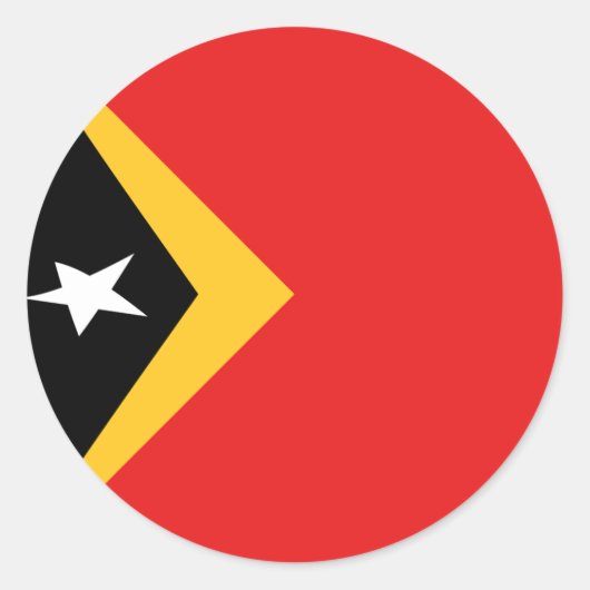 Autocollant de drapeau fisheye du Timor oriental (Devant)