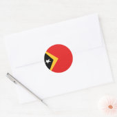 Autocollant de drapeau fisheye du Timor oriental (Enveloppe)