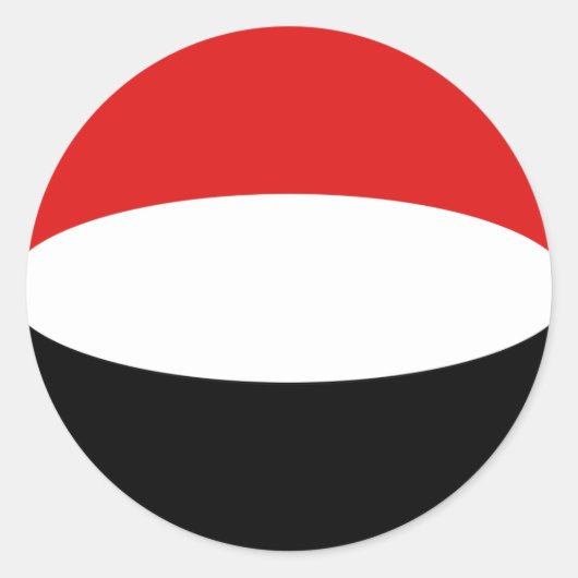 Autocollant de drapeau fisheye du Yémen (Devant)