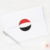 Autocollant de drapeau fisheye du Yémen (Enveloppe)