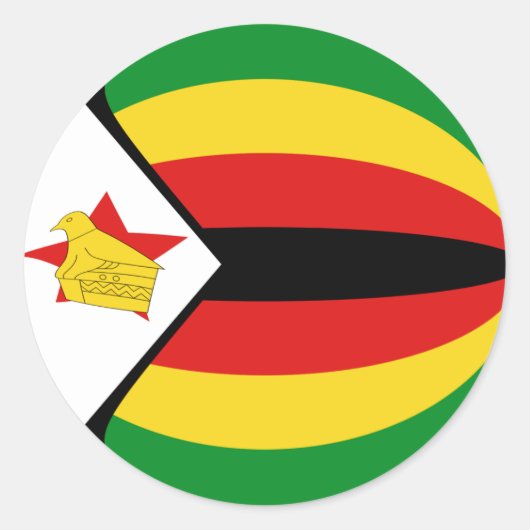Autocollant de drapeau fisheye du Zimbabwe (Devant)