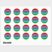 Autocollant de drapeau fisheye gambien (Feuille)