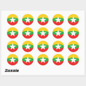 Autocollant de drapeau fisheye Myanmar (Feuille)