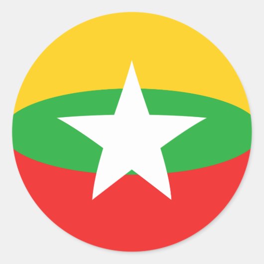 Autocollant de drapeau fisheye Myanmar (Devant)