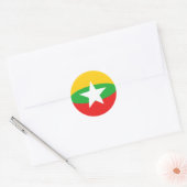 Autocollant de drapeau fisheye Myanmar (Enveloppe)