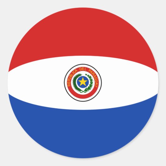 Autocollant de drapeau Fisheye Paraguay (Devant)