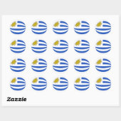 Autocollant de drapeau fisheye Uruguay (Feuille)