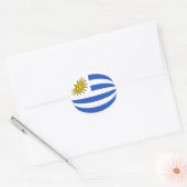 Autocollant de drapeau fisheye Uruguay (Enveloppe)