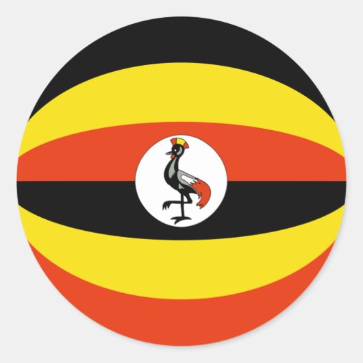 Autocollant de drapeau Ugandais Fisheye (Devant)