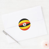 Autocollant de drapeau Ugandais Fisheye (Enveloppe)