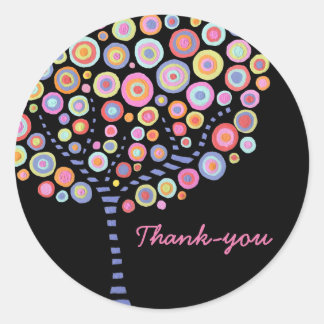 Autocollant de Étiquette de Merci de l'arbre circu