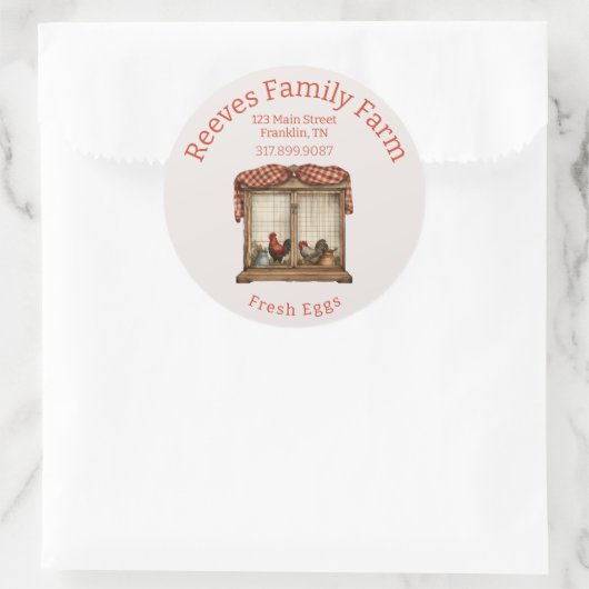 Autocollant de Étiquette d'oeuf rustique Coop Home (Sac)