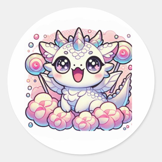 Autocollant de fantaisie licorne dragon bébé paste (Devant)