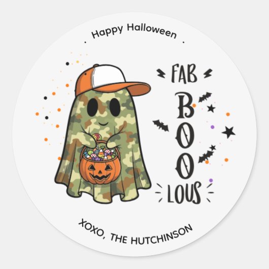 Autocollant de fantôme d'Halloween – Fab BOO Lous (Devant)