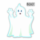 Autocollant de fantôme mignon d'Halloween (Devant)