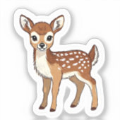 Autocollant de faon de cerf mignon aquarelle (Recto)