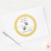 Autocollant de faveur d'abeille bourdon jaune gris (Enveloppe)