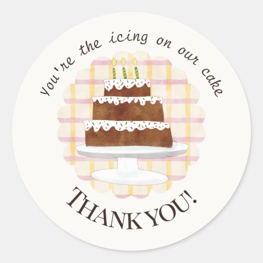 Autocollant de faveur d'anniversaire de glaçage de (Devant)