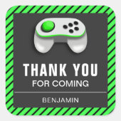 Autocollant de faveur d'anniversaire de jeu vidéo (Devant)