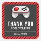 Autocollant de faveur d'anniversaire de jeu vidéo (Devant)