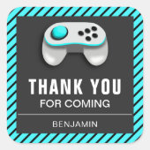Autocollant de faveur d'anniversaire de jeu vidéo (Devant)