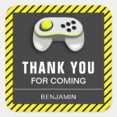 Autocollant de faveur d'anniversaire de jeu vidéo (Devant)