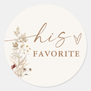 Autocollant de faveur de Baby Shower Boho Fleur