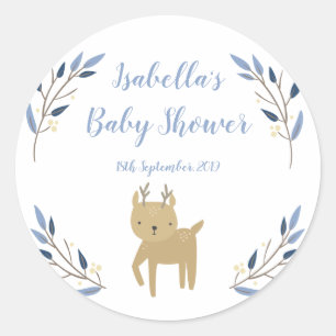 Autocollant de faveur de baby shower de cerfs