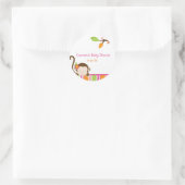 Autocollant de faveur de Baby Shower singe fille P (Sac)