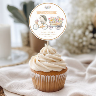 Autocollant de faveur de Baby Shower Tan Hedgehog