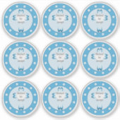 Autocollant de faveur de baptême bleu pour garçons (Devant)