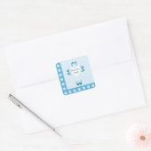 Autocollant de faveur de baptême bleu pour garçons (Enveloppe)