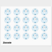 Autocollant de faveur de baptême bleu pour garçons (Feuille)